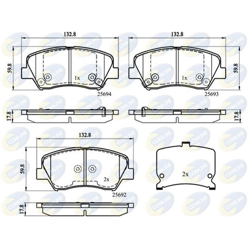 Comline 4 x Front Brake Pad Set CBP32152