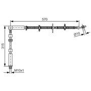 Bosch Brake Hydraulic Hose Line Front Right 1 987 481 A64