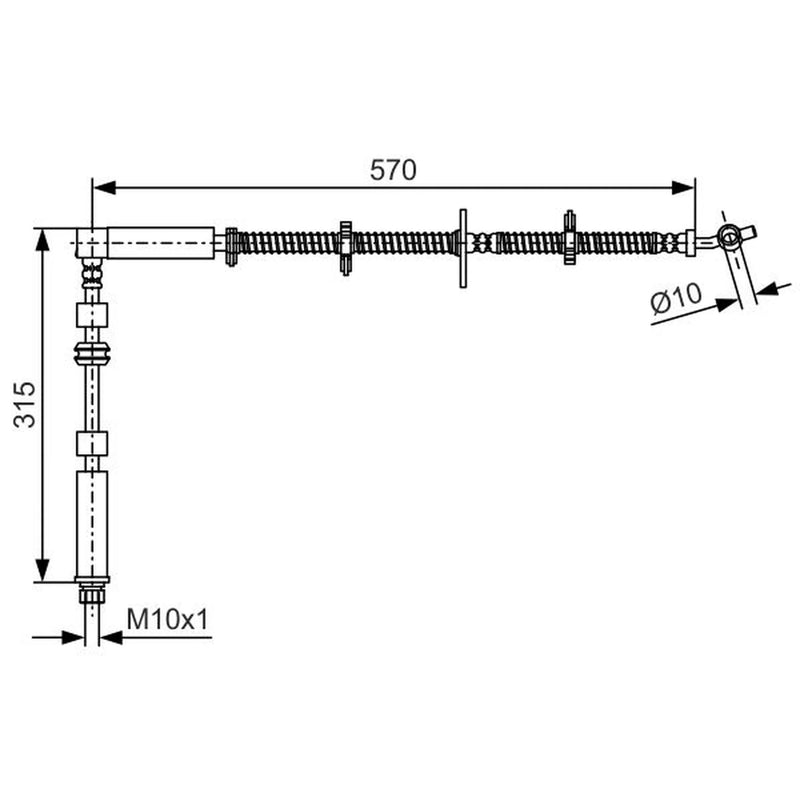 Bosch Brake Hydraulic Hose Line Front Right 1 987 481 A64