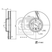 Febi 2 x Front Internally Vented Brake Discs 171459
