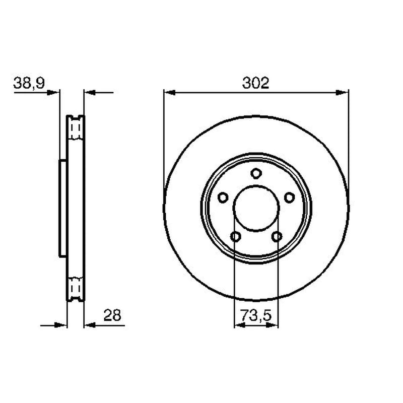 Bosch 2 x Vented Front Brake Discs 0 986 479 117