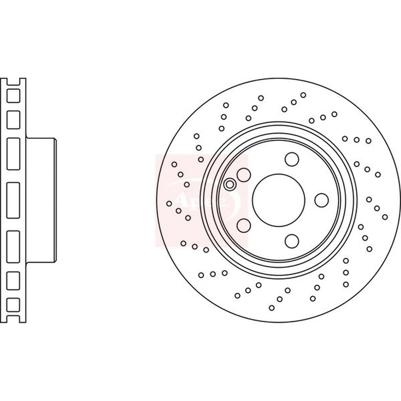 Apec 2 x Perforated/Vented Front Brake Discs DSK2108