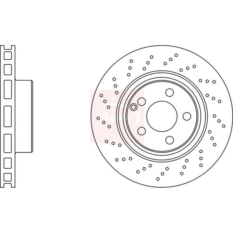Apec 2 x Perforated/Vented Front Brake Discs DSK2108