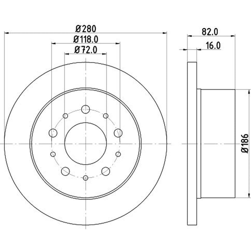 DON 2 x Solid Rear Brake Discs PCD18192