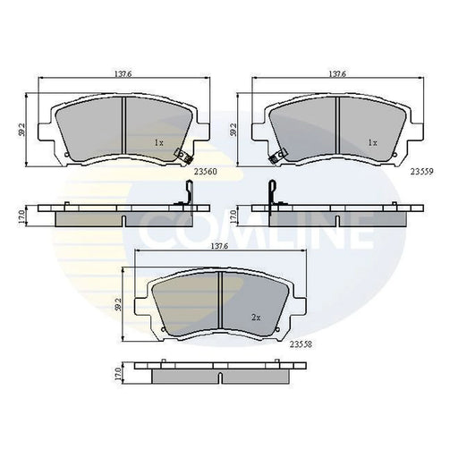 Comline 4 x Front Brake Pad Set CBP3722