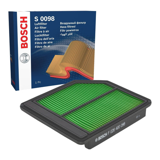 Genuine Bosch Car Air Filter S0098 Fits Honda Civic Ivtec - 1.8 - 05-11 F0264000 Bosch  - Town Parts