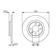 Bosch 2 x Solid Rear Brake Discs 0 986 479 118