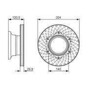 Bosch 2 x Vented Rear Brake Discs 0 986 479 600