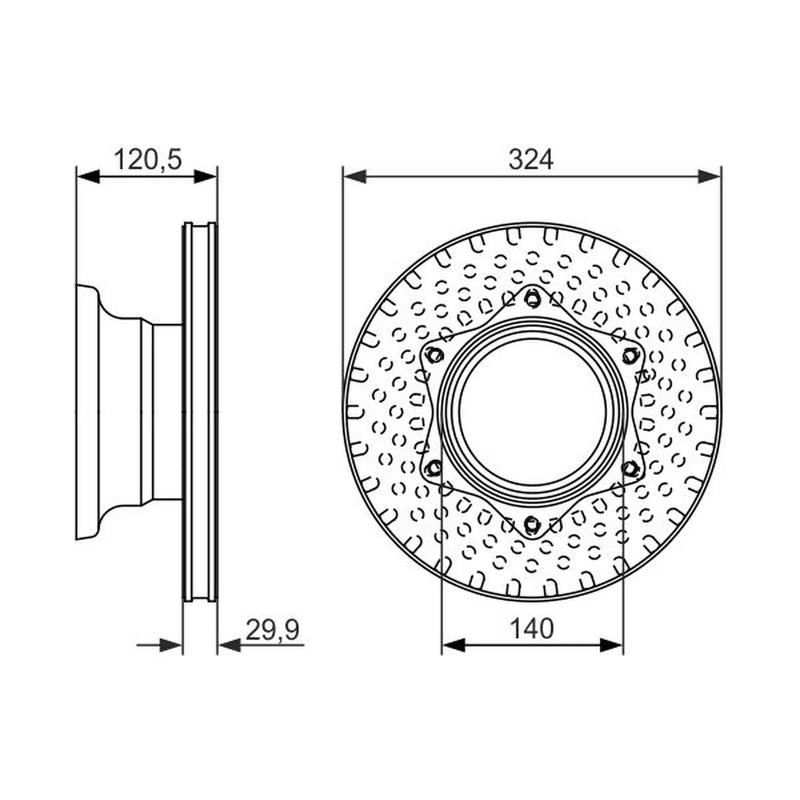 Bosch 2 x Vented Rear Brake Discs 0 986 479 600