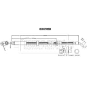 Borg & Beck Brake Hydraulic Hose Line Front Right BBH9110