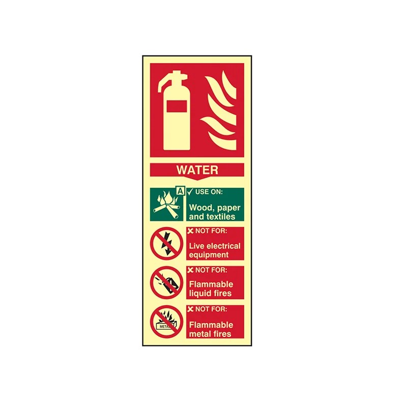 Scan Fire Extinguisher Composite Water - Photoluminescent 75 x 200mm - 1590