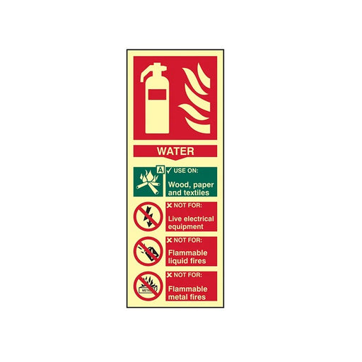 Scan Fire Extinguisher Composite Water - Photoluminescent 75 x 200mm - 1590