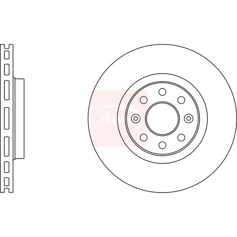 Apec 2 x Vented Front Brake Discs DSK2998