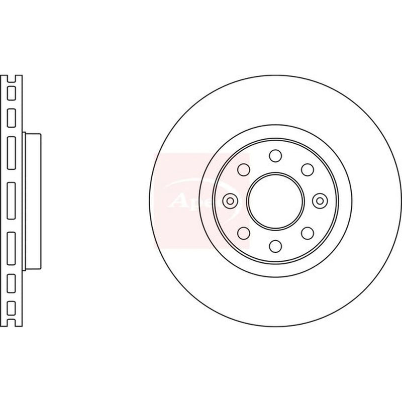 Apec 2 x Vented Front Brake Discs DSK2998