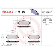 Brembo 4 x Front Brake Pad Set P59088