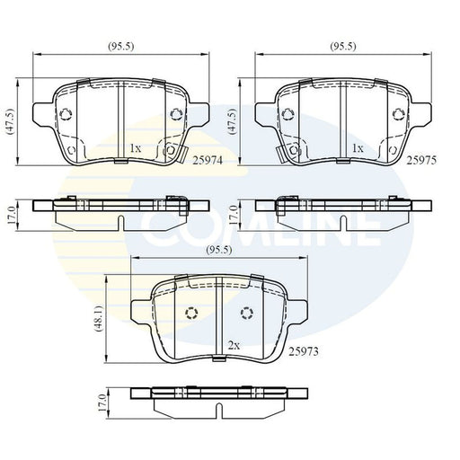 Comline 4 x Rear Brake Pad Set CBP32299