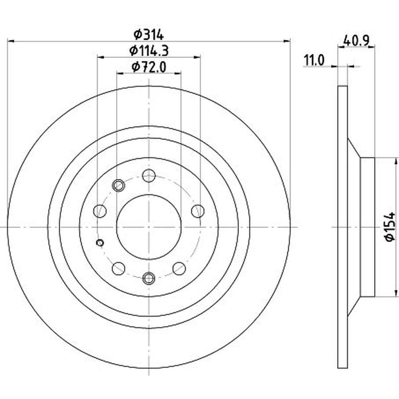 DON 2 x Solid Rear Brake Discs PCD21522