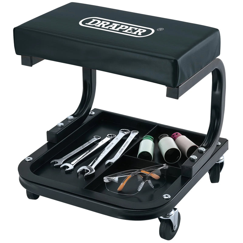 Draper Work Stool with Tool Tray 100kg Capacity