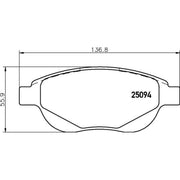 Brembo 4 x Front Brake Pad Set P61137