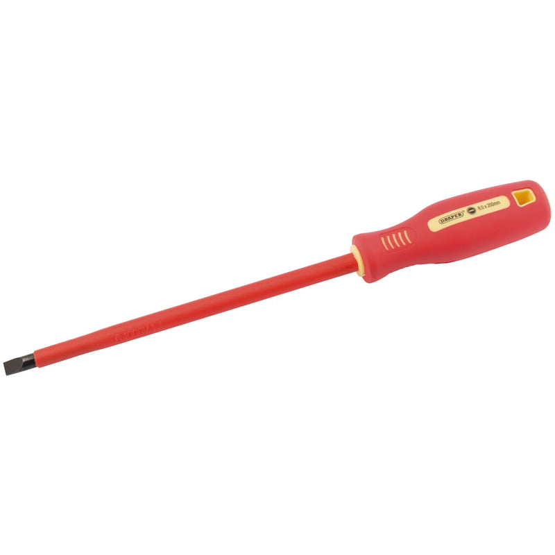 Draper Fully Insulated Plain Slot Screwdriver - 8mm Size Variations