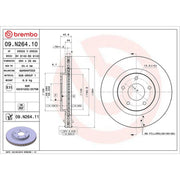 Brembo 2 x Front Brake Discs 09.N264.11
