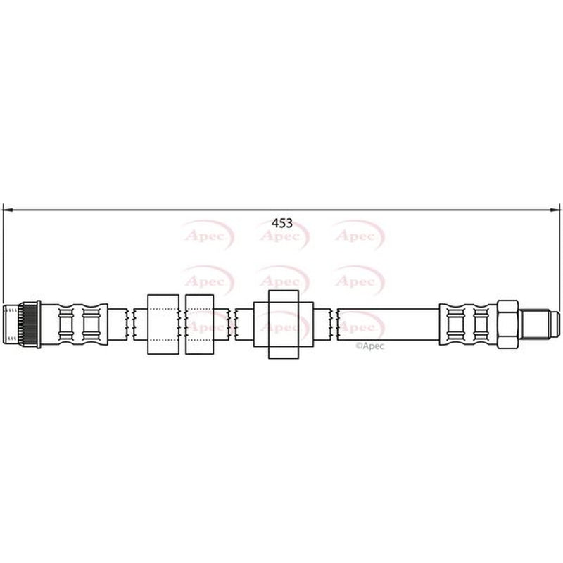 Apec Brake Hydraulic Hose Line Front HOS4008