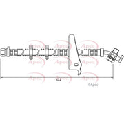 Apec Brake Hydraulic Hose Line Front Left HOS4026