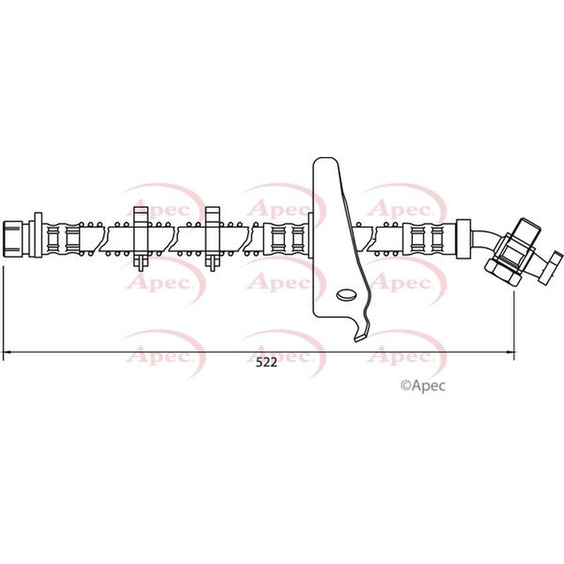 Apec Brake Hydraulic Hose Line Front Left HOS4026