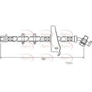 Apec Brake Hydraulic Hose Line Front Left HOS4026