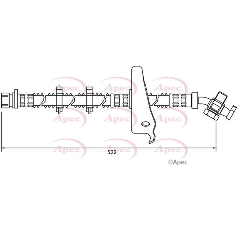 Apec Brake Hydraulic Hose Line Front Left HOS4026