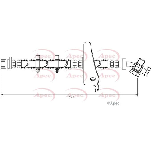 Apec Brake Hydraulic Hose Line Front Left HOS4026