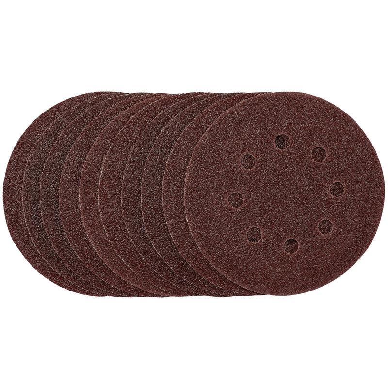 Draper Punched Sanding Discs 125mm Hook & Loop 40 Grit Pack of 10