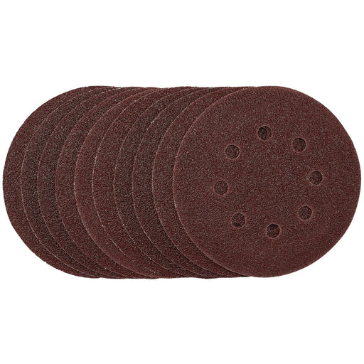 Draper Punched Sanding Discs 125mm Hook & Loop 40 Grit Pack of 10
