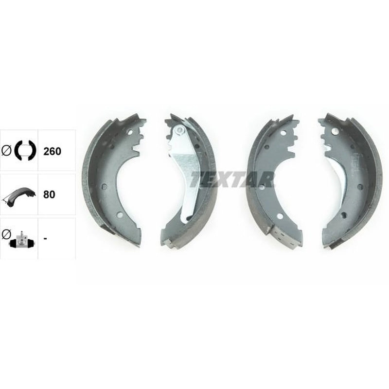 Textar 4 x Brake Shoe Set Axle Kit 91075600