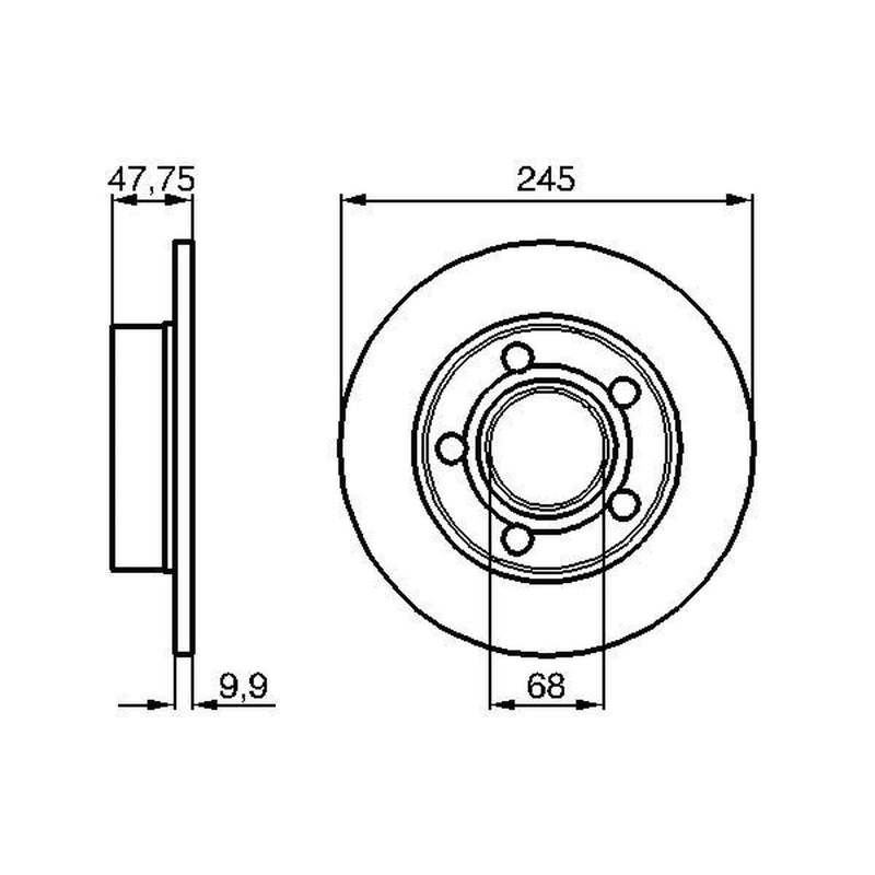 Bosch 2 x Solid Rear Brake Discs 0 986 478 888