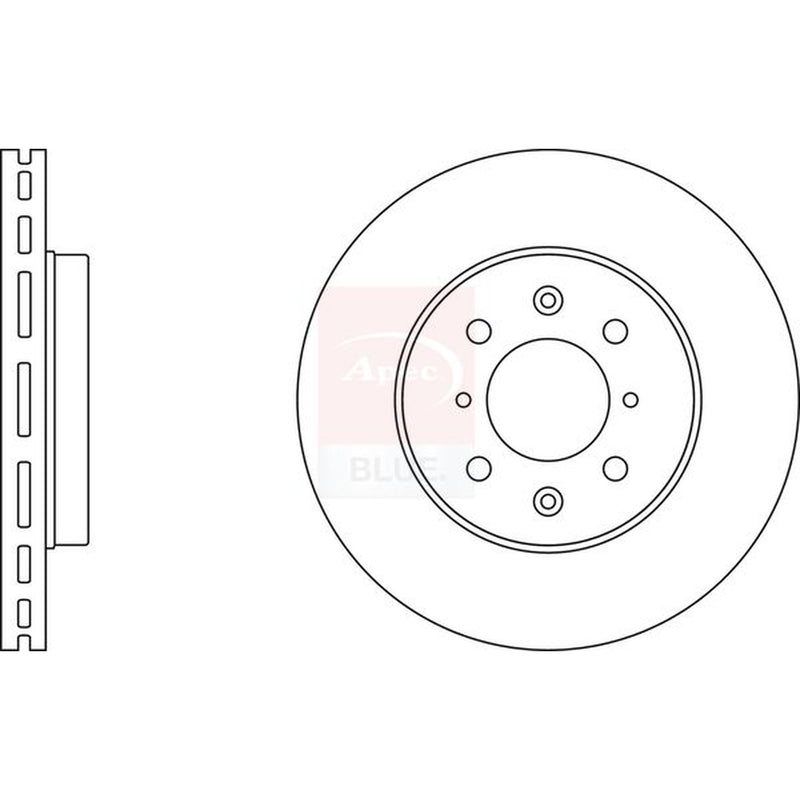 Apec 2 x Vented Front Brake Discs SDK6444
