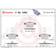 Brembo 4 x Front Brake Pad Set P85129X