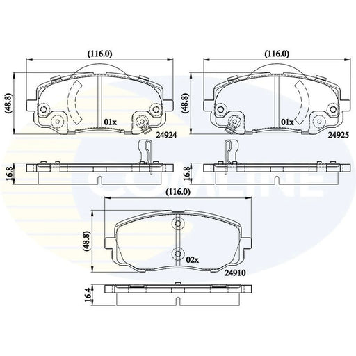 Comline 4 x Front Brake Pad Set CBP36008