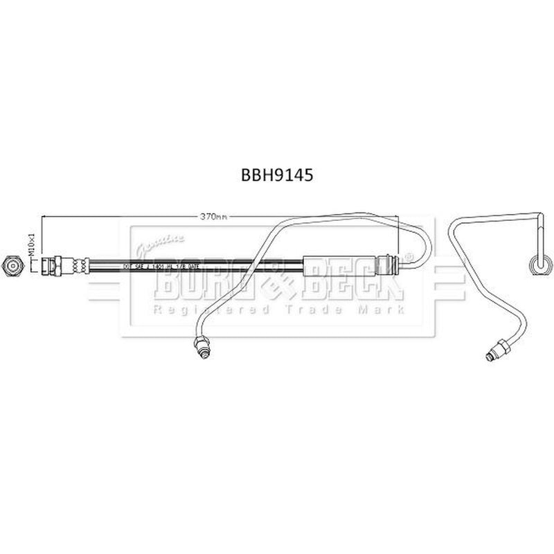 Borg & Beck Brake Hydraulic Hose Line Front Right BBH9145