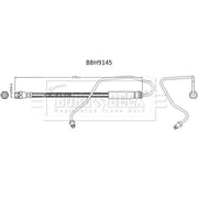 Borg & Beck Brake Hydraulic Hose Line Front Right BBH9145