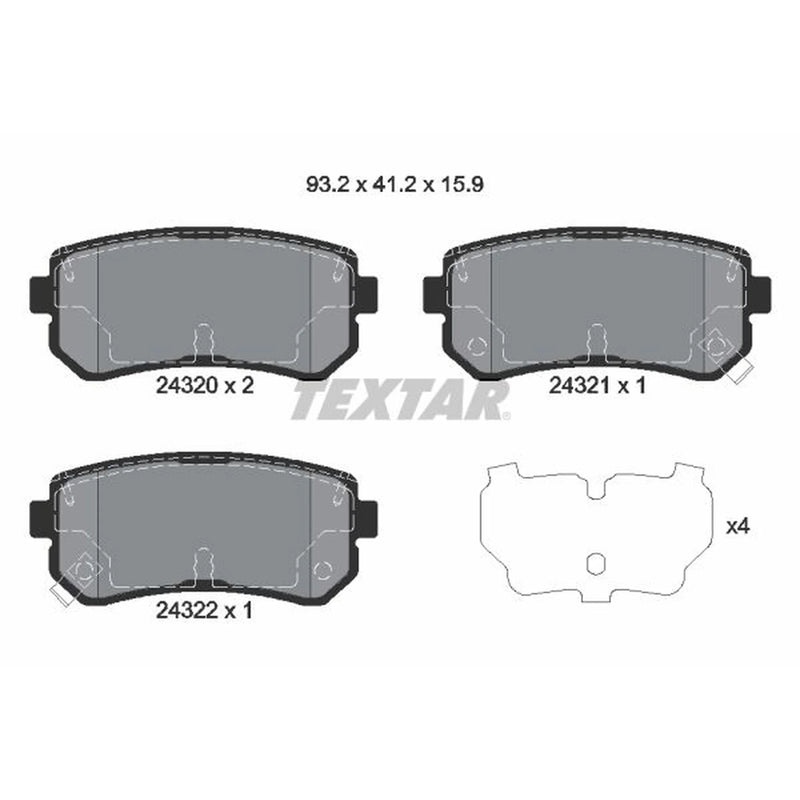 Textar Rear Brake Pad Set 2432001