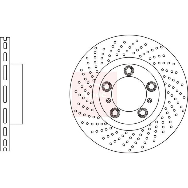 Apec 2 x Perforated/Vented Front Brake Discs DSK3210