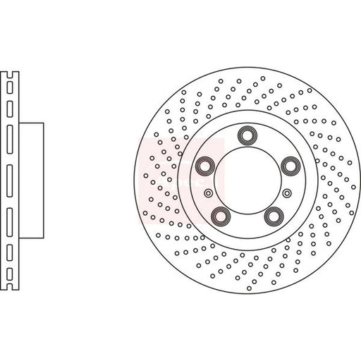 Apec 2 x Perforated/Vented Front Brake Discs DSK3210