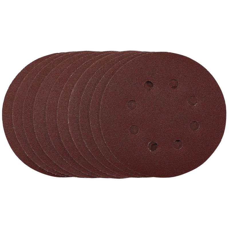 Draper Punched Sanding Discs 125mm Hook & Loop 120 Grit (Pack of 10)