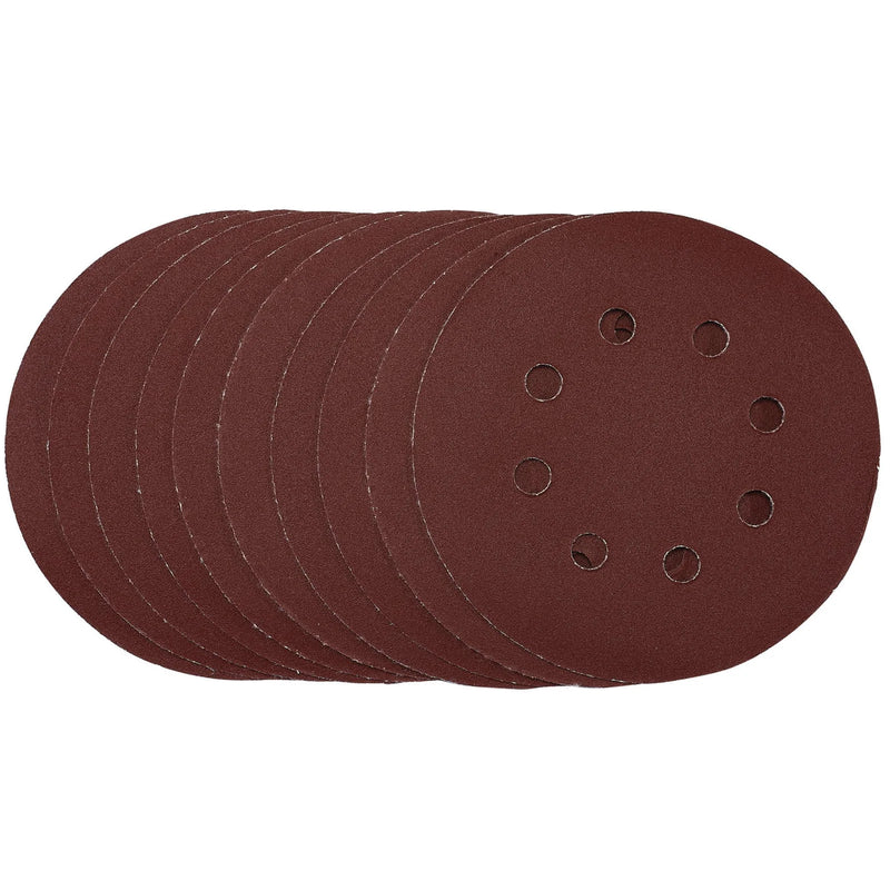 Draper Punched Sanding Discs 125mm Hook & Loop 240 Grit Pack of 10