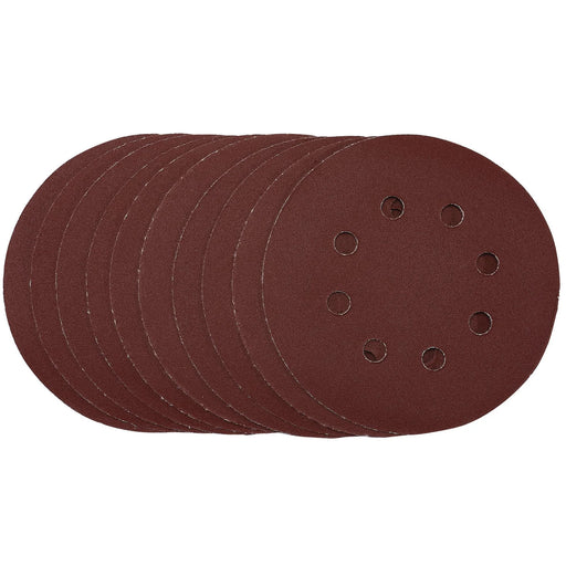 Draper Punched Sanding Discs 125mm Hook & Loop 240 Grit Pack of 10
