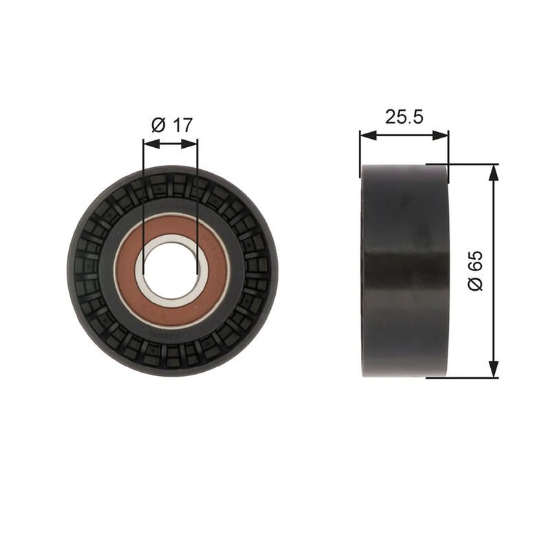 Gates V-Ribbed Belt Deflection/Guide Pulley T36394