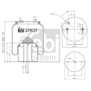 Febi Air Suspension Bellow 184mm Rear 37637