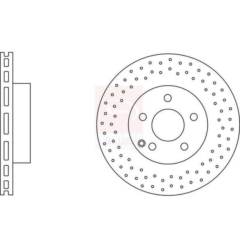 Apec 2 x Perforated/Vented Front Brake Discs SDK6649