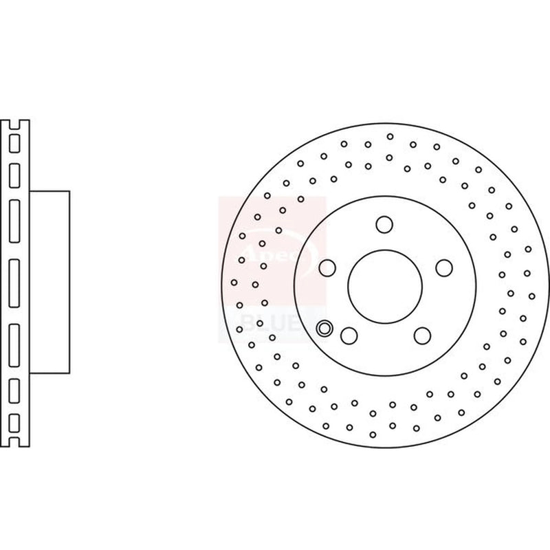 Apec 2 x Perforated/Vented Front Brake Discs SDK6649